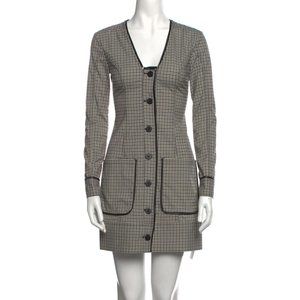 STAUD Fairham Evergreen Plaid Print Mini Dress NWT